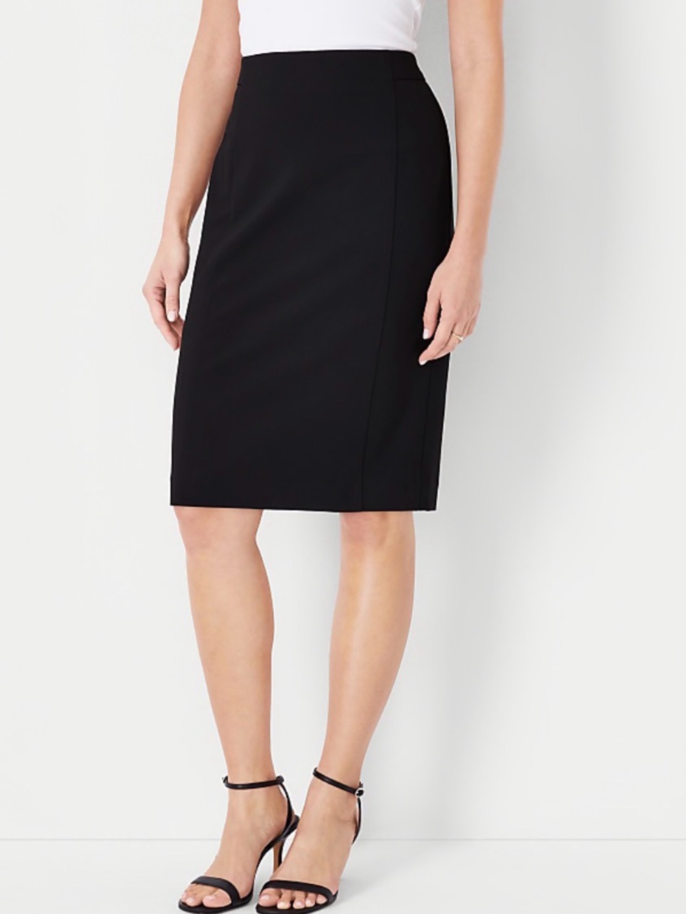 Ann Taylor Black Pencil Skirt with Seam Detailing - capsule wardrobe staple